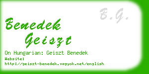 benedek geiszt business card